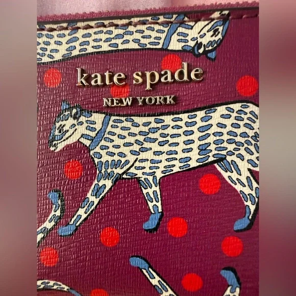 Kate Spade Sylvia Panther Dot Small Slim Bifold Wallet - Picture 2 of 16